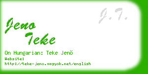 jeno teke business card